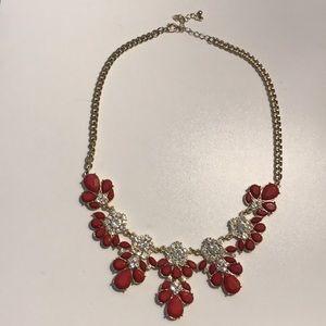 Francesca's Red and Gold Statement Necklace